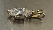 14k Yellow Gold Pendant w/ Marquise Cut CZ 1.38 Grams 2253.88 per troy oz
