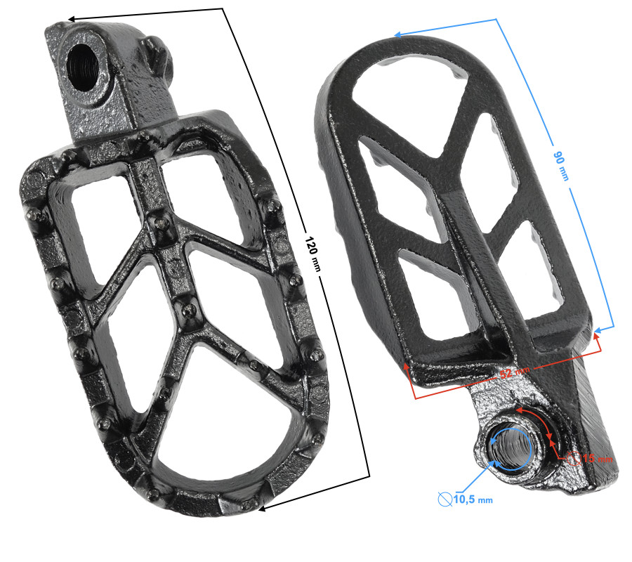 Repose-pieds gauche + droit NXT250/300 cale-pied moto cross enduro 250 300 cc