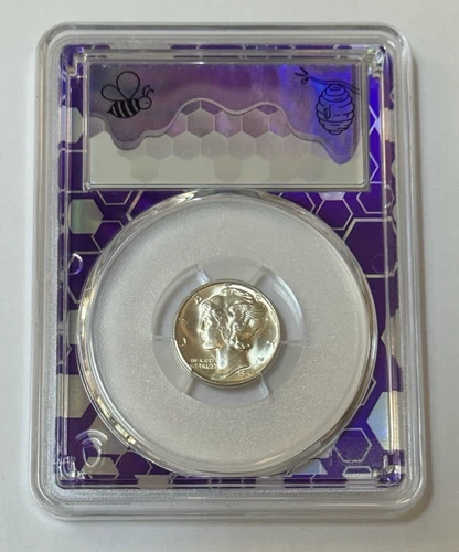 1945 Mercury Dime 10¢ (90% Silver) ~ PCGS MS 64  ~ Trader Bea Label