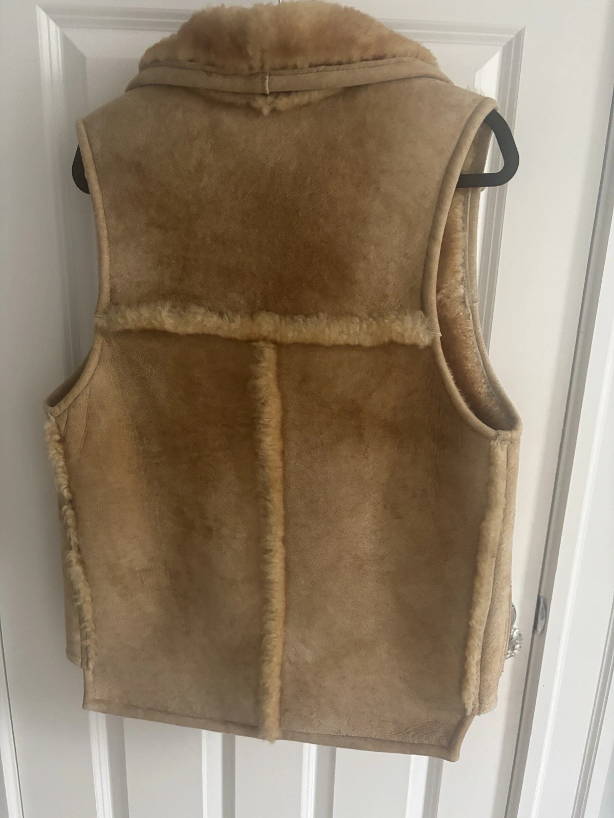 VTG Overland Sheepskin Co. Shearling Vest Multi Pocket Western Men's Small image 11