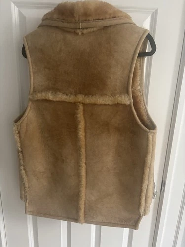 VTG Overland Sheepskin Co. Shearling Vest Multi Pocket Western Men's Small image 11