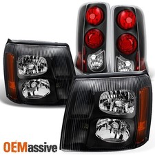 Fit 2003-2006 Cadillac Escalade Hid Type Black Headlights Taillights Lr Fit 2003-2006 Cadillac Escalade Hid Type Black Headlights Taillights Lr