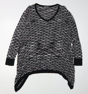 Relaxed Laura Ashley schwarzer Damenpullover UK 12