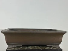 Preowned Japanese Tokoname Rectangular Bonsai Pot Syukouzan - 19.5” By 15”