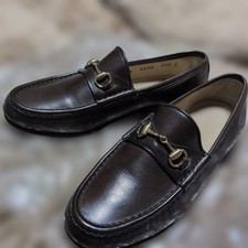 Gucci Horsebit Loafers Leather Brown Women's Size EU35.5/US5.5