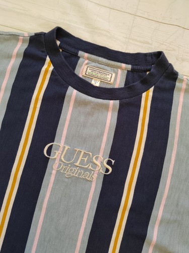 GUESS Jeans EE. UU. Originales Tejida Manga Corta Rayas Camiseta Para Hombre Mediana/Grande - Imagen 3 de 8
