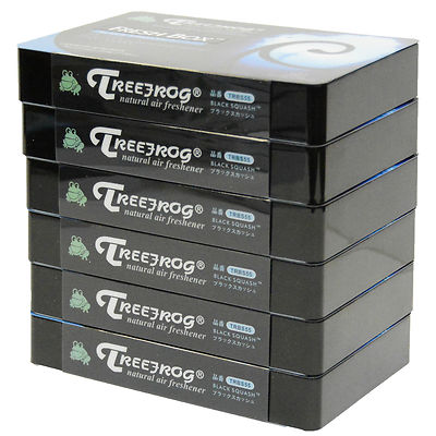 6 PACK TREEFROG FRESH BOX (aka XTREME FRESH) BLACK SQUASH SCENT AIR FRESHENER