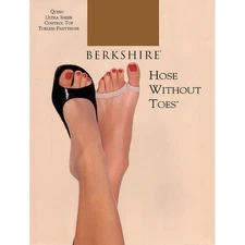 Berkshire Ultra Sheer Control Top Toeless Natural Tan Pantyhose Size 1