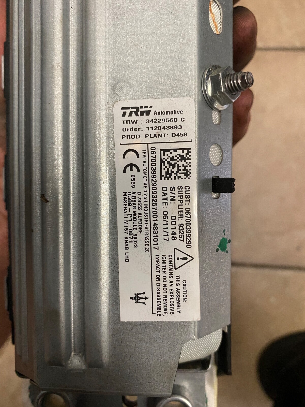 14-20 MASERATI GHIBLI ENGINE CONTROL MODULE ECU ECM 670007174 OEM