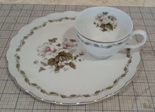 Laurel China Tennis Snack Plate with Tea Cup Set Irene 7268 Japan Vintage