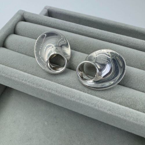 Georg Jensen Sterling Silver Earrings #142 MOEBIUS Vivianna Torun 925S Denmark