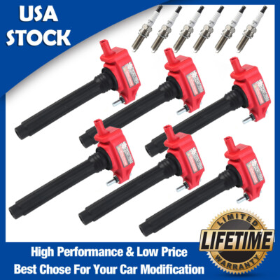 6 Ignition Coil & 6 Spark Plug For Dodge Grand Jeep Ram VW Chrysler 300 UF648