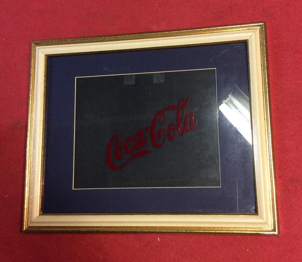 Vintage Coca Cola Wooden Framed 11” X 14” Gold Color - Image 3 of 4