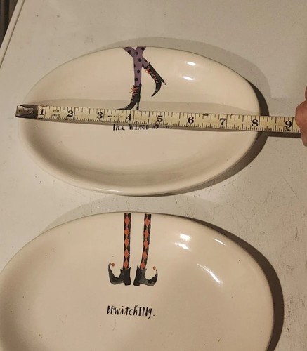 RAE DUNN Halloween Witch Appetizer Plates Candy The Witch Is In & Bewitching - Picture 4 of 7