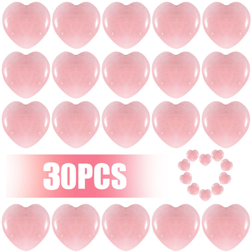 30x Natural Pink Rose Quartz Crystal Carved Heart Shaped Healing Love Gemstone - Picture 1 of 3