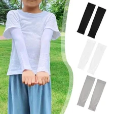 1 Pair Kids Anti-UV Summer Cooling Arm Sleeves Girls Sun Protection Quick D L9B1