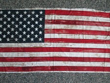 AMERICAN FLAG USA WASHED DENIM LOOK COTTON FABRIC PANEL