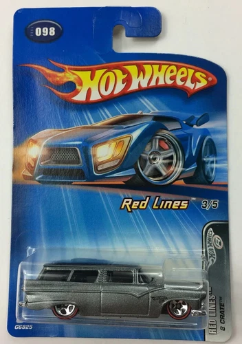 2005 Hot Wheels Red Lines #098 Metallic Gray  3/5 8 Crate Mattel G6825