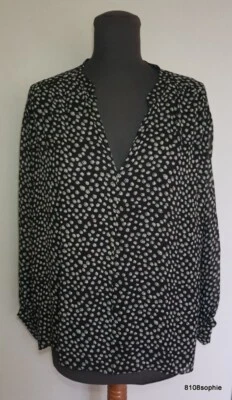 Gerard Darel Top 44 blouse Tunique viscose noir blanc - Photo 1/4