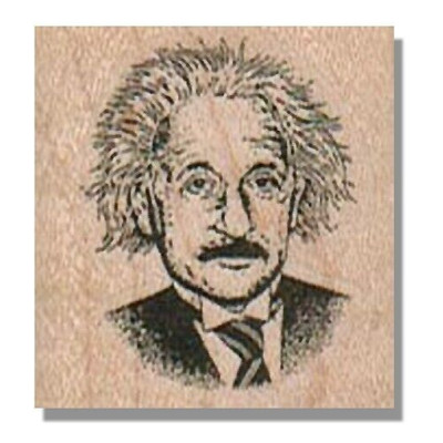 ALBERT EINSTEIN FACE Rubber Stamp, Science, Teacher, E=mc2, Famous Man Portrait
