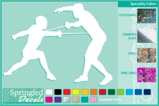 FENCING SILHOUETTE cut vinyl decal #1 car truck window Foil Sword Fight stickers