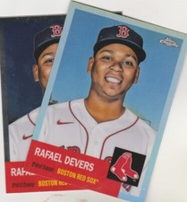 2022 TOPPS CHROME PLATINUM 1953 DESIGN RAFAEL DEVERS RED SOX BASE & REFRACTOR SP