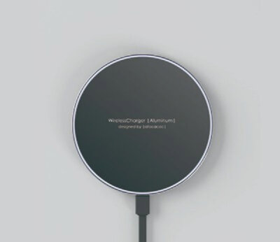 allocacoc WirelessCharger Aluminium, kabelloses Qi-Ladegerät 10 W, Schwarz