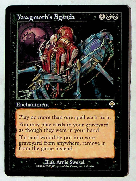 Yawgmoth's Agenda - Invasion Edition - Magic The Gathering Card | eBay