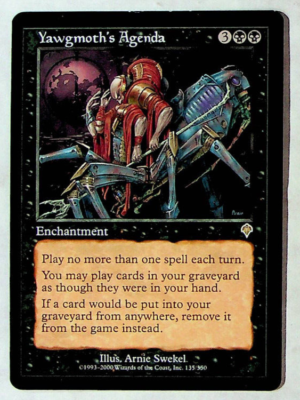 MTG ヨーグモスの行動計画/Yawgmoth's Agenda英語　サイン入 Yawgmoth's Agenda - Invasion Edition - Magic The Gathering Card | eBay