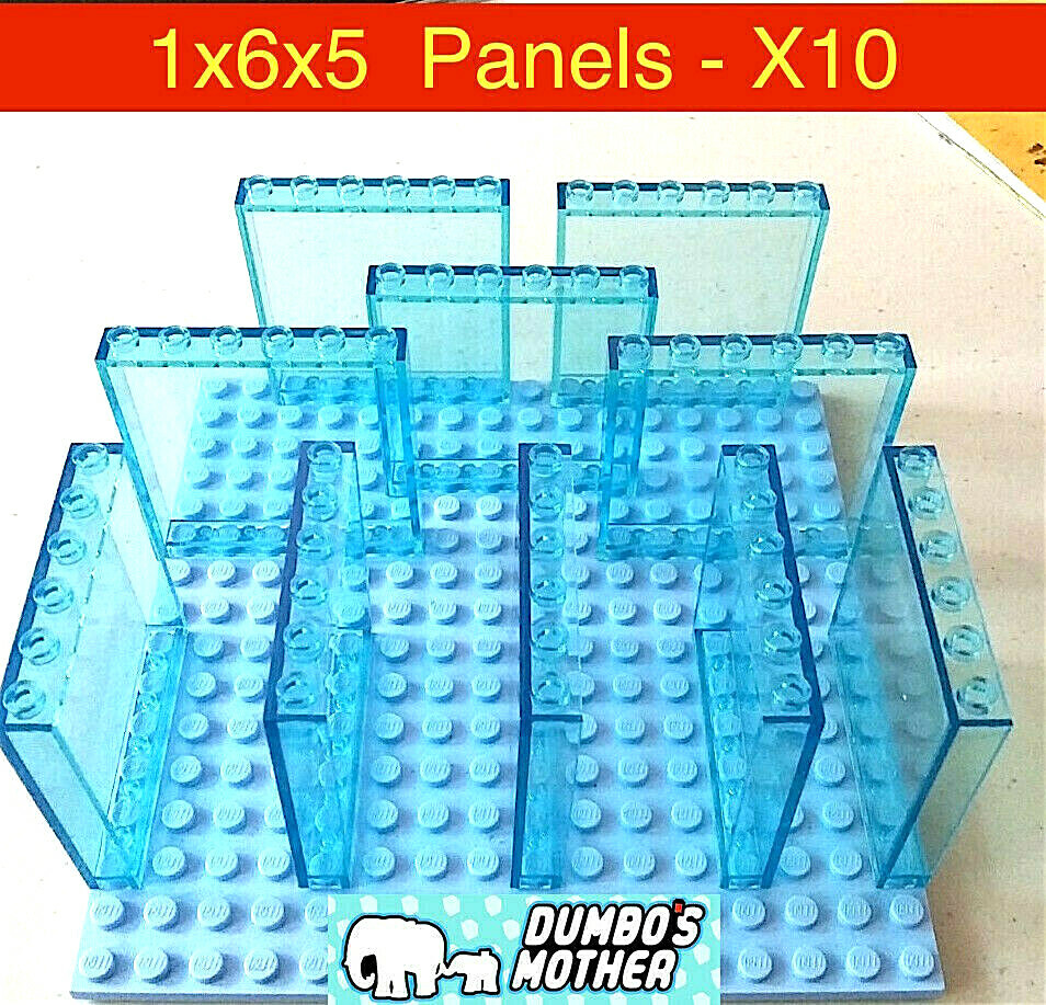 LEGO 1x6x5 Panel Trans Clear Wall Building Glass Window Tranparent