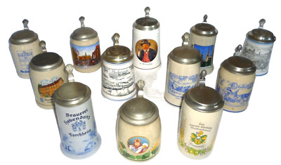 Hebedanz Burgerbrau Stadler Schultheis Erding Schwarz lidded German Beer Stein