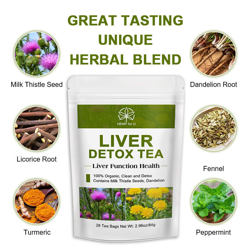 42 Bags Liver,Kidney Detox & Cleanse Herbal Tea/Slimming Capsules Lose