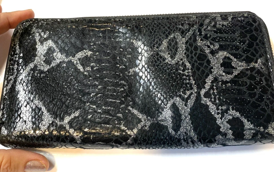 Винтажный бумажник, натуральная кожа, змеиный принт, Kenneth Cole - Изображение 2 из 4