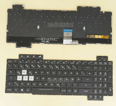 NEW FOR ASUS GL504GV GL504GW KEYBOARD Color backlit German Tastatur WASD white