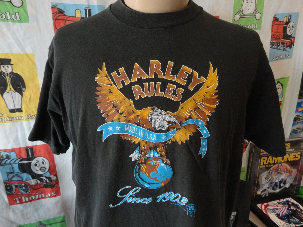 Vintage 90s Harley Davidson Rules Eagle Single Stitch T Vintage 90s Harley Davidson Rules Eagle Single Stitch T
