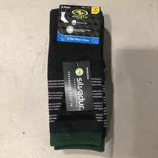 Athletic Works Boys Cushioned Crew Socks, 3-Pack Grey Size M