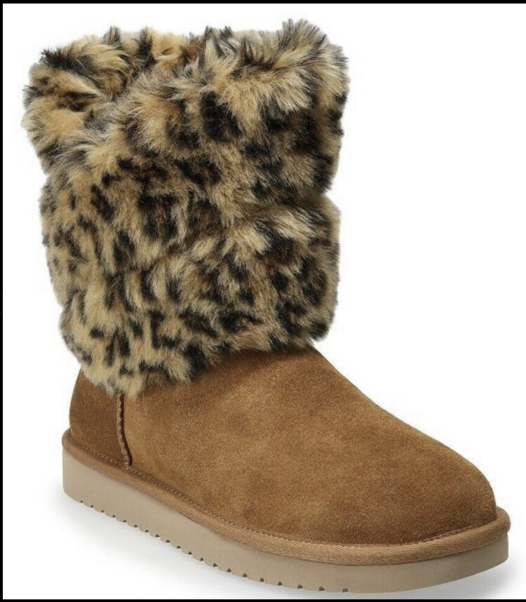 Koolaburra By UGG Women size Dezi Short Leopard Suede Boots