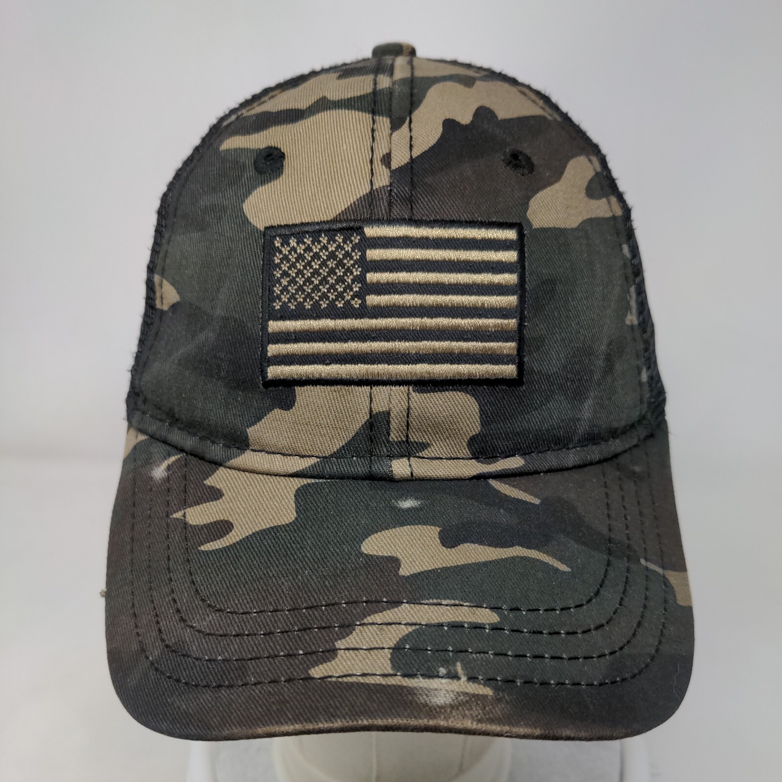 American Flag Patch Snapback Mesh Back Trucker Ha… - image 2