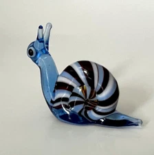 Murano Glass, Handcrafted Unique Lovely Mini Snail Figurine, Glass Art