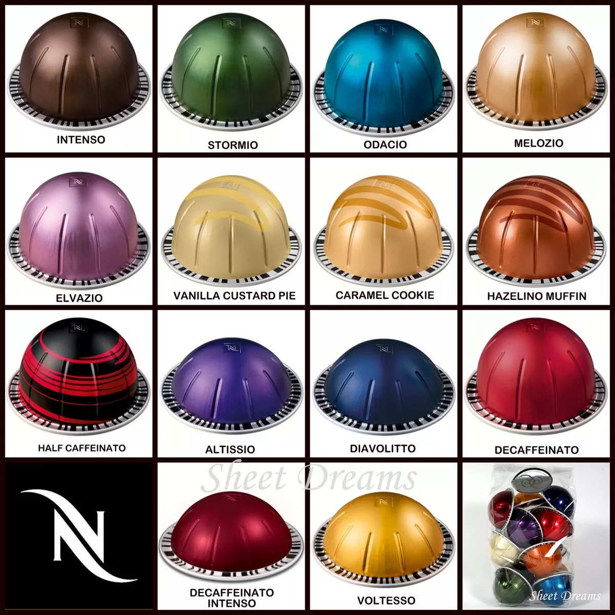 Nespresso Vertuo Vertuoline Variety Sampler - 12-Pack Capsule PODs