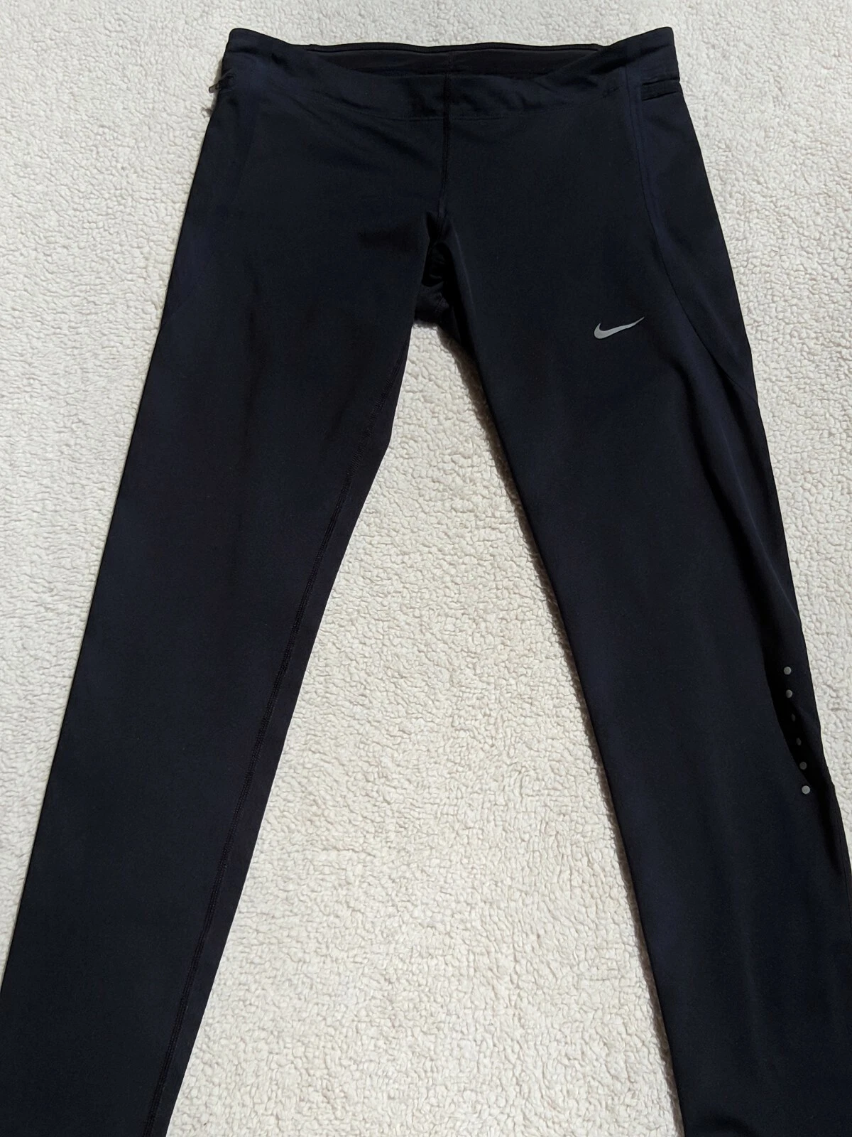 Nike Women's Nike Tech Running Tights SIZE M Black Reflective Silver 840868 010