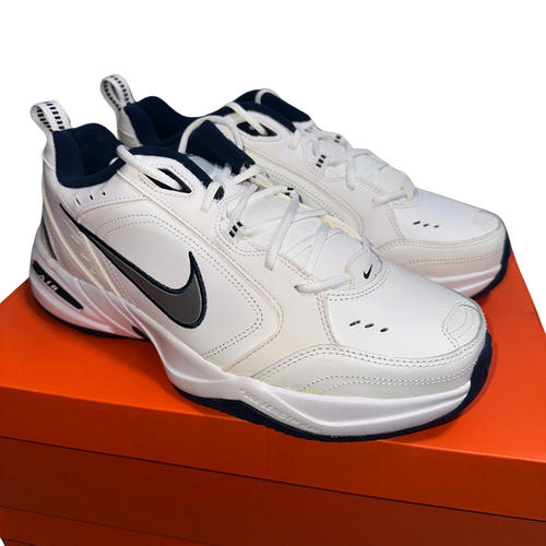 Nike Air Monarch IV Men's Cross Training Shoes New In Box White Navy ...