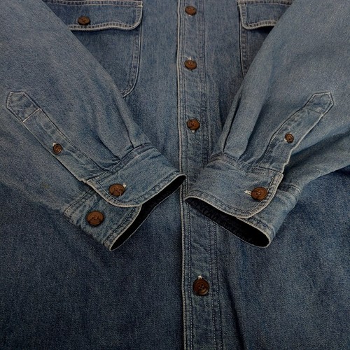 Early Winters VTG Jacket Men L Denim Flannel Fleece Lined - Picture 3 of 10