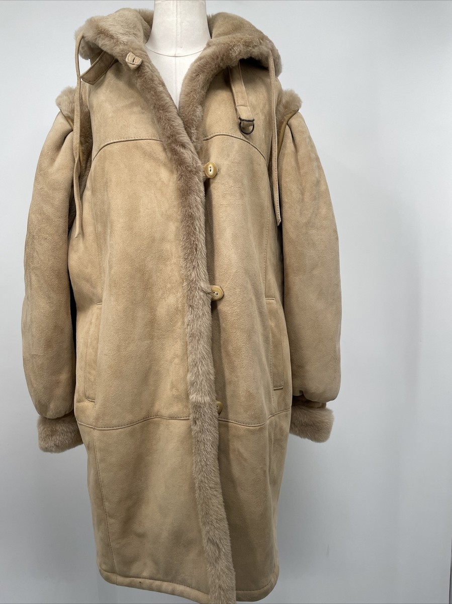 Vintage Women's TURKIS TUKKU 3/4 Shearling Brown Jacket Coat Made