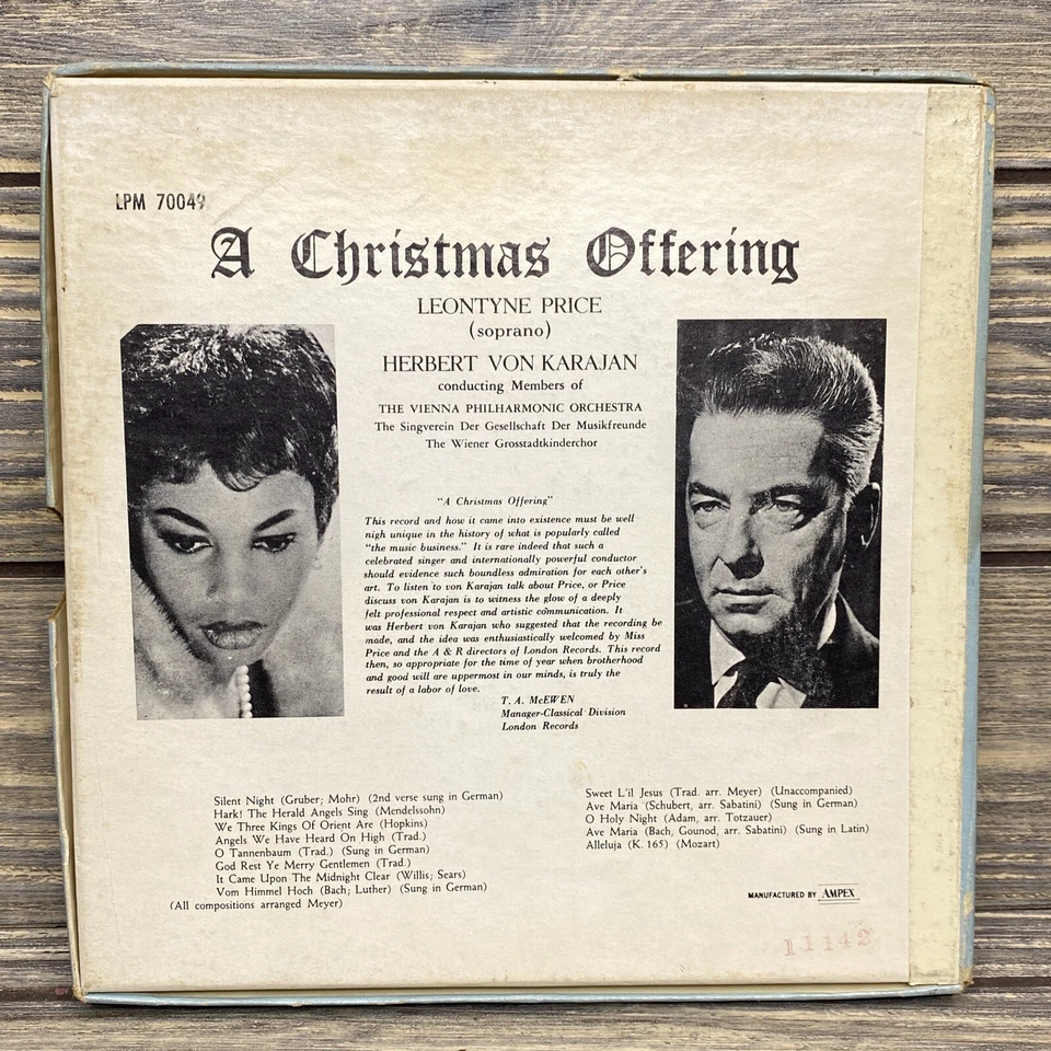Vtg London Records A Christmas Offering Leontyne Price Stereophonic Tape - Image 2 of 4