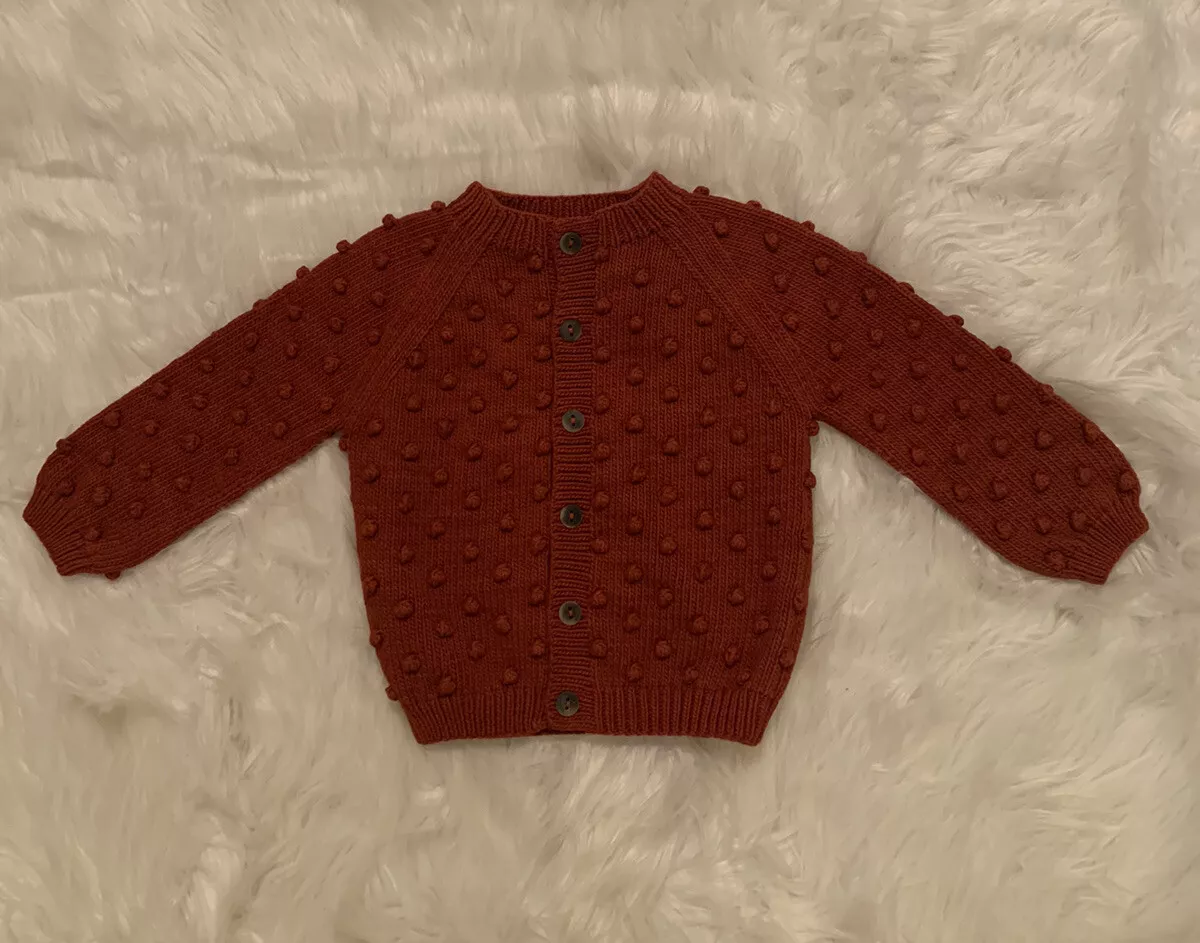 Misha & Puff New Summer Popcorn Cardigan Knit Sweater Paprika  Years