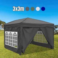 Pavillon 3x3m Wasserdicht Seiten Faltpavillon UV Gartenzelt Gartenzelt