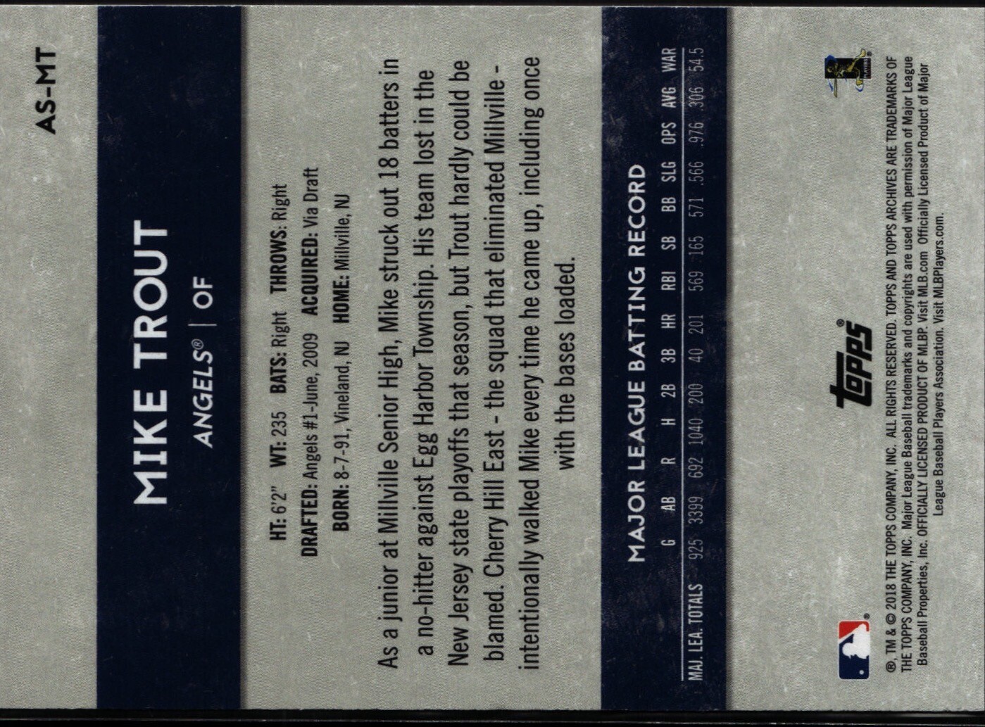 2016 Topps Archives Snapshots #AS-MT Mike Trout Excellent - Picture 2 of 2