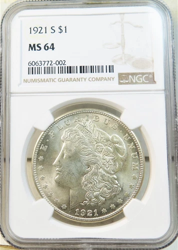 1921 S Morgan dollar NGC MS64 *VAM 1C pitted reverse* EP