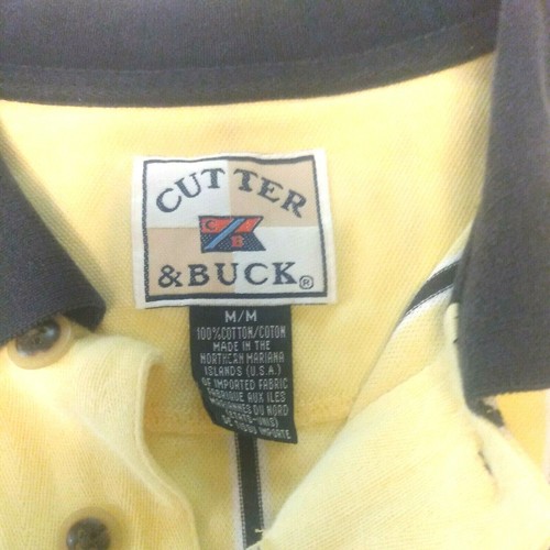 Camisa polo amarillo con rayas Cutter & Buck Longaberger para club de golf - Imagen 4 de 7